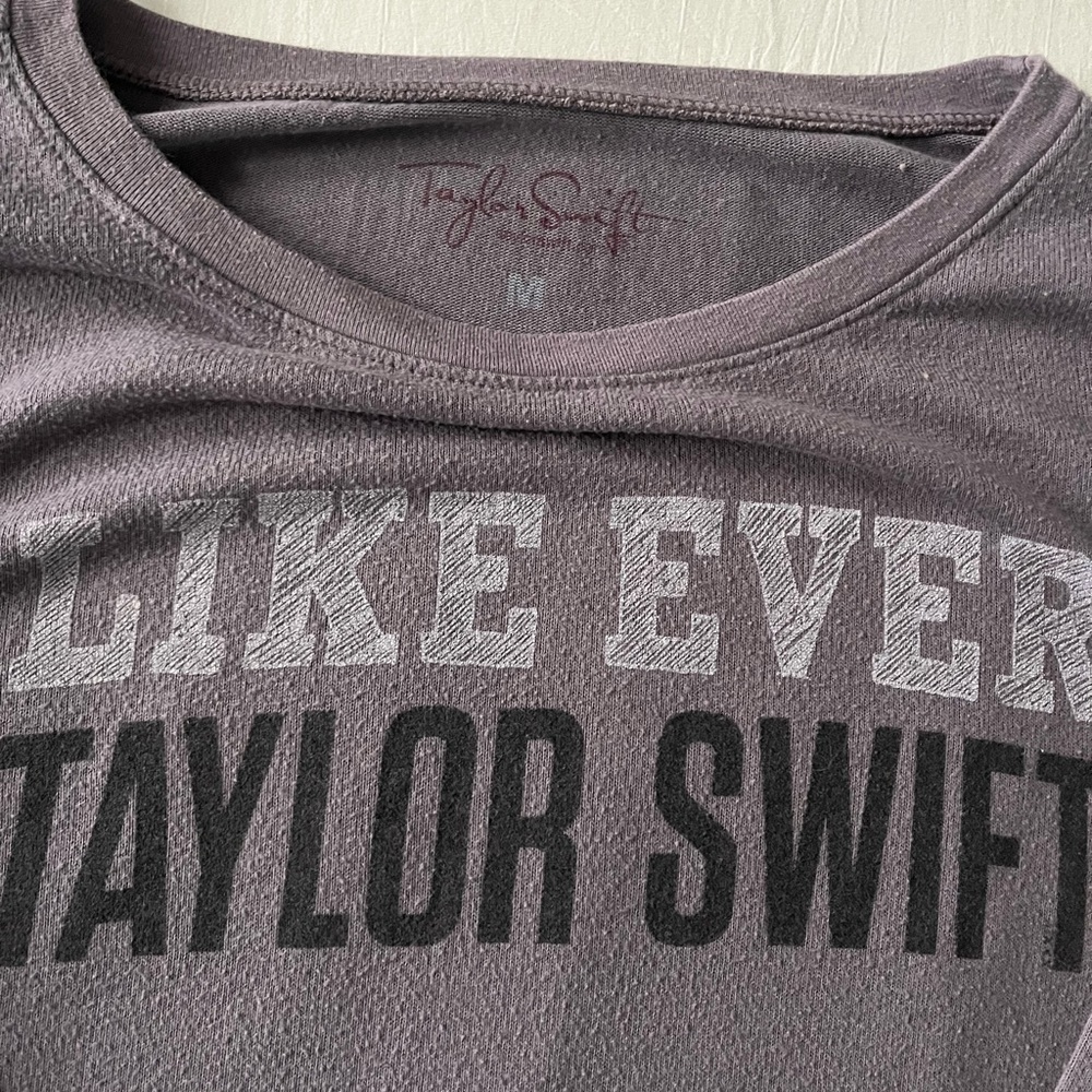 Gray Long Sleeve Taylor Swift Shirt - Picture 2 of 5